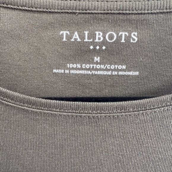 TALBOTS Cotton Long Sleeve Tee/ Olive Night - Picture 3 of 4